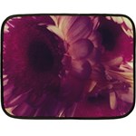 Purple Highlighted Flowers Fleece Blanket (Mini) 35 x27  Blanket