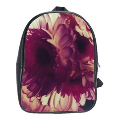 Purple Highlighted Flowers School Bag (large) by okhismakingart