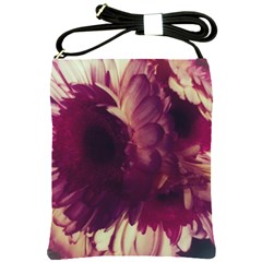 Purple Highlighted Flowers Shoulder Sling Bag by okhismakingart