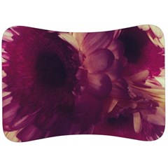 Purple Highlighted Flowers Velour Seat Head Rest Cushion by okhismakingart