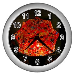 Glowing Stained Glass Lamp Wall Clock (silver) by okhismakingart