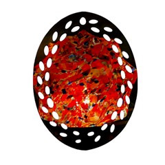 Glowing Stained Glass Lamp Ornament (oval Filigree) by okhismakingart