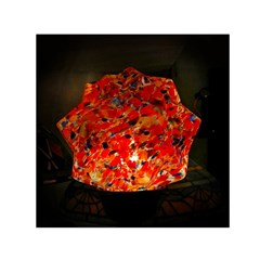 Glowing Stained Glass Lamp Small Satin Scarf (square) by okhismakingart