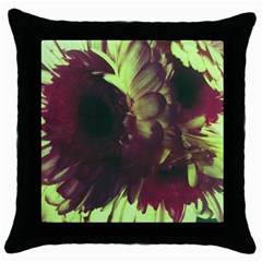 Green Glowing Flower Throw Pillow Case (black) by okhismakingart