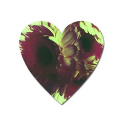 Green Glowing Flower Heart Magnet by okhismakingart