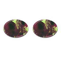 Green Glowing Flower Cufflinks (oval) by okhismakingart