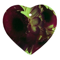 Green Glowing Flower Heart Ornament (two Sides) by okhismakingart