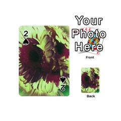 Green Glowing Flower Playing Cards 54 (mini) by okhismakingart