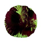 Green Glowing Flower Standard 15  Premium Flano Round Cushions Back