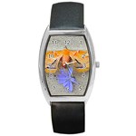 Moth and Chicory Barrel Style Metal Watch Front