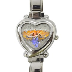 Moth And Chicory Heart Italian Charm Watch by okhismakingart