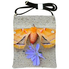 Moth And Chicory Shoulder Sling Bag by okhismakingart