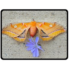 Moth And Chicory Fleece Blanket (large)  by okhismakingart