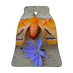 Moth And Chicory Bell Ornament (two Sides) by okhismakingart