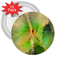 Orb Spider 3  Buttons (10 Pack)  by okhismakingart