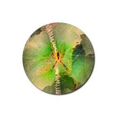 Orb Spider Rubber Round Coaster (4 Pack)  by okhismakingart