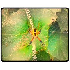 Orb Spider Double Sided Fleece Blanket (medium)  by okhismakingart