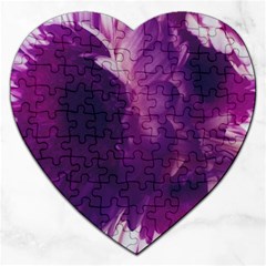 Blue Glowing Flowers Jigsaw Puzzle (heart) by okhismakingart