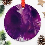 Blue Glowing Flowers Round Ornament (Two Sides) Front