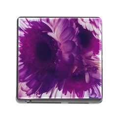 Blue Glowing Flowers Memory Card Reader (square 5 Slot) by okhismakingart