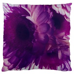 Blue Glowing Flowers Large Flano Cushion Case (one Side) by okhismakingart