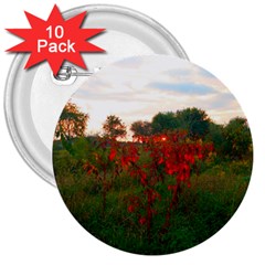 Red Weeds 3  Buttons (10 Pack)  by okhismakingart