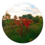 Red Weeds Magnet 5  (Round) Front