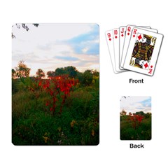 Red Weeds Playing Cards Single Design by okhismakingart