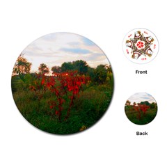 Red Weeds Playing Cards (round) by okhismakingart