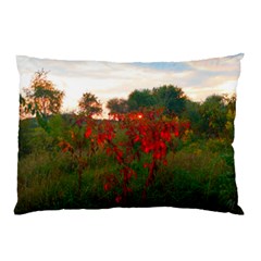 Red Weeds Pillow Case by okhismakingart