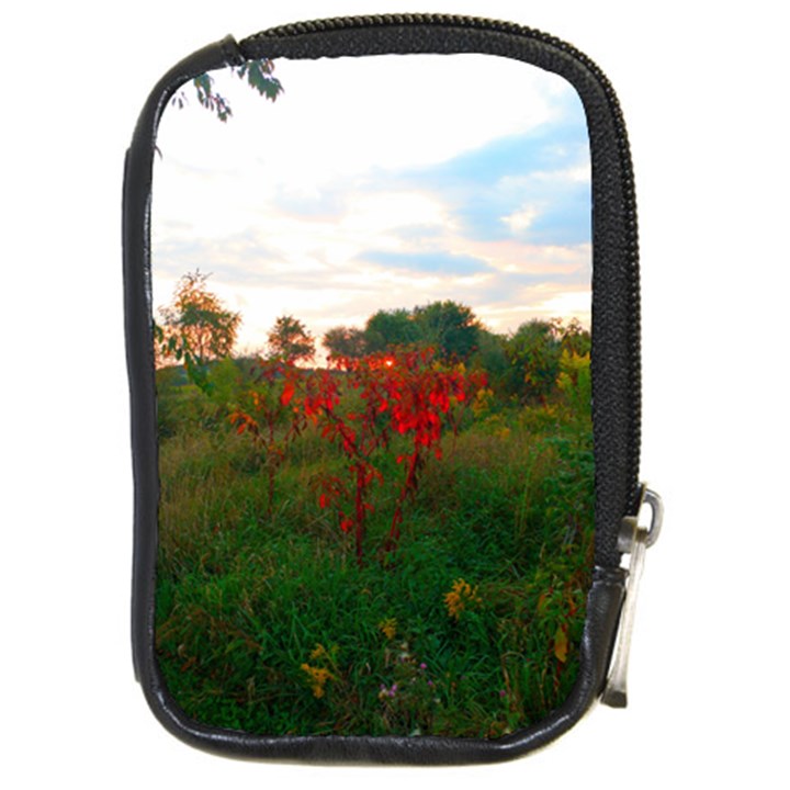 Red Weeds Compact Camera Leather Case