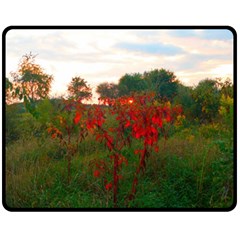 Red Weeds Fleece Blanket (medium)  by okhismakingart