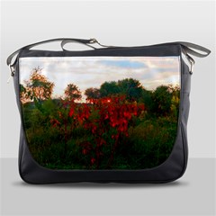 Red Weeds Messenger Bag by okhismakingart