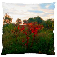 Red Weeds Large Cushion Case (one Side) by okhismakingart