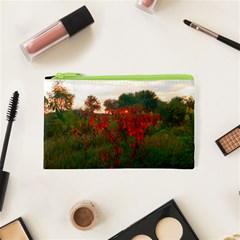 Red Weeds Cosmetic Bag (xs) by okhismakingart