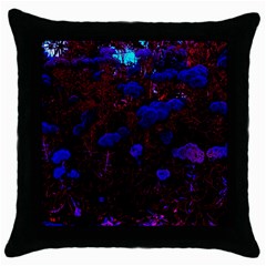 Red-edged Blue Sedum Throw Pillow Case (black) by okhismakingart