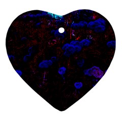 Red-edged Blue Sedum Heart Ornament (two Sides) by okhismakingart