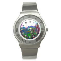 Neon Weeds Stainless Steel Watch by okhismakingart