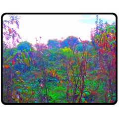 Neon Weeds Fleece Blanket (medium)  by okhismakingart