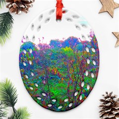 Neon Weeds Ornament (oval Filigree) by okhismakingart