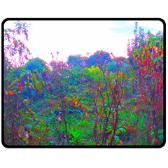 Neon Weeds Double Sided Fleece Blanket (medium)  by okhismakingart