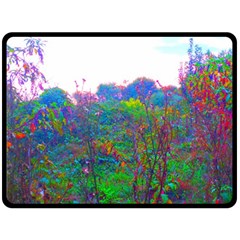 Neon Weeds Double Sided Fleece Blanket (large)  by okhismakingart