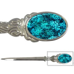 Blue-green Compound Flowers Letter Opener by okhismakingart