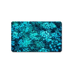 Blue-green Compound Flowers Magnet (name Card) by okhismakingart