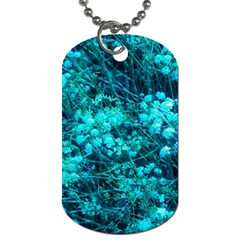 Blue-green Compound Flowers Dog Tag (one Side) by okhismakingart