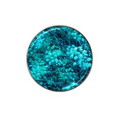 Blue-green Compound Flowers Hat Clip Ball Marker by okhismakingart