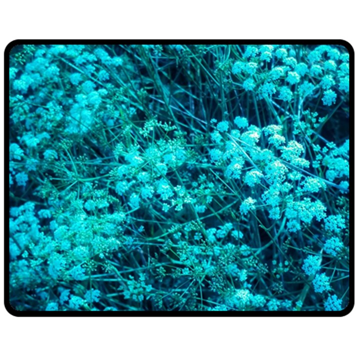 Blue-Green Compound Flowers Fleece Blanket (Medium) 