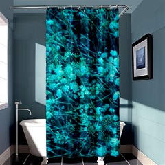 Blue-green Compound Flowers Shower Curtain 36  X 72  (stall)  by okhismakingart