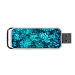 Blue-Green Compound Flowers Portable USB Flash (Two Sides) Front