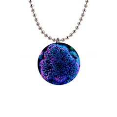 Pink-tipped Blue Sedum 1  Button Necklace by okhismakingart